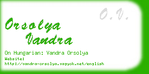 orsolya vandra business card